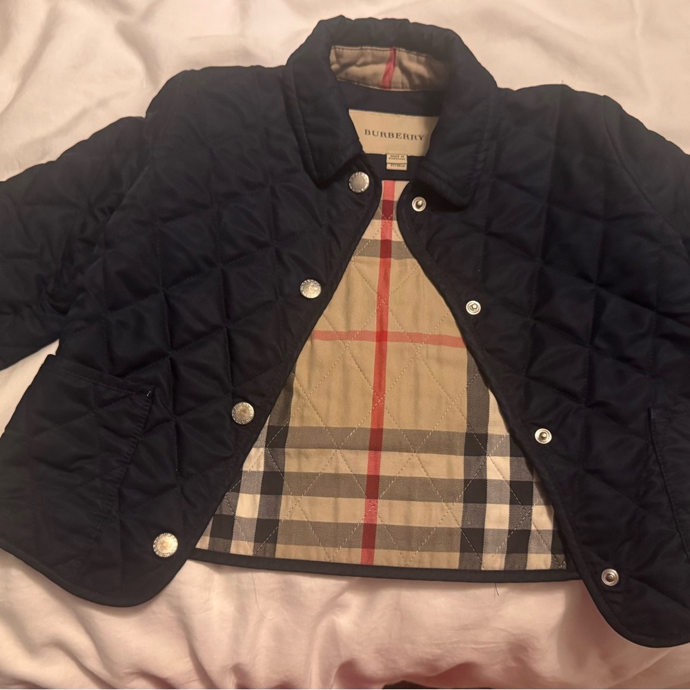 Burberry Kids Navy Quilted Jacket